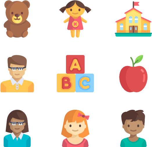 Kindergarden - Kindergarten Icons (600x564), Png Download