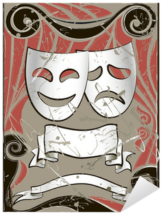 Abstract Vintage Background With Theater Masks Sticker - Des Puppenmeisters Vorhang Fällt. Papilio Faye, - Ebook (400x400), Png Download