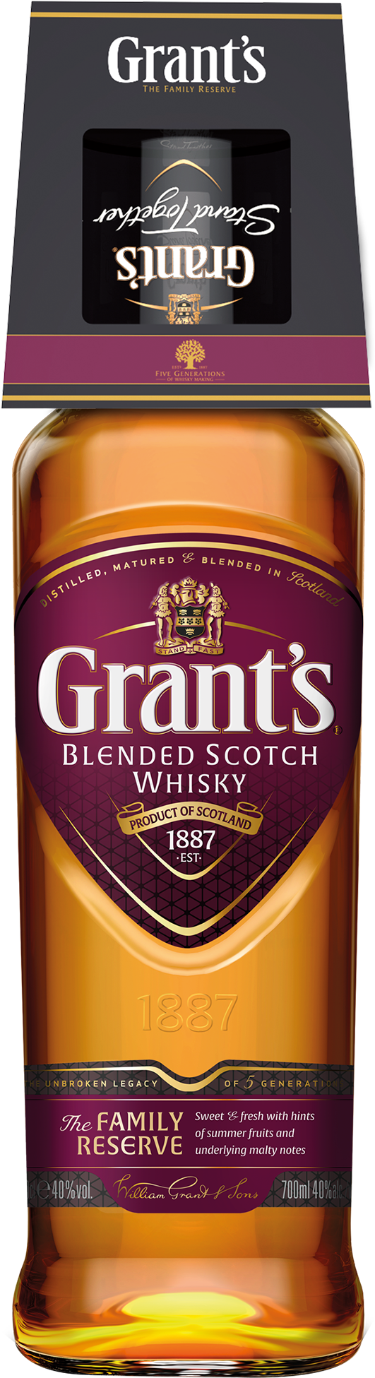 Grants With Collector Glass Bottle - Grant's (1600x2000), Png Download