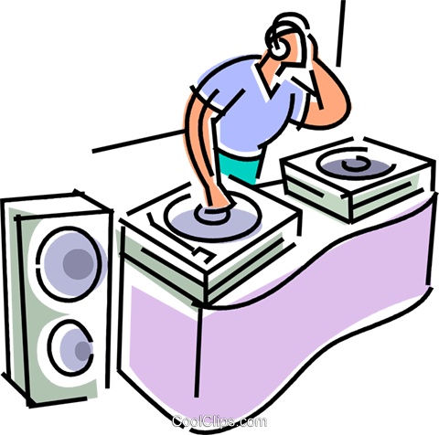 Dj Spinning The Tunes Royalty Free Vector Clip Art - Disc Jockey (480x476), Png Download