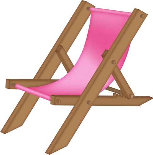 Summer Clipart Chair - Pink Beach Chair Clip Art (487x495), Png Download