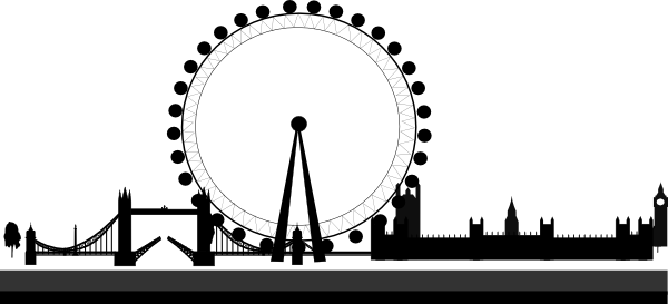 London Skyline Clip Art - Ferris Wheel Love Simon (600x273), Png Download