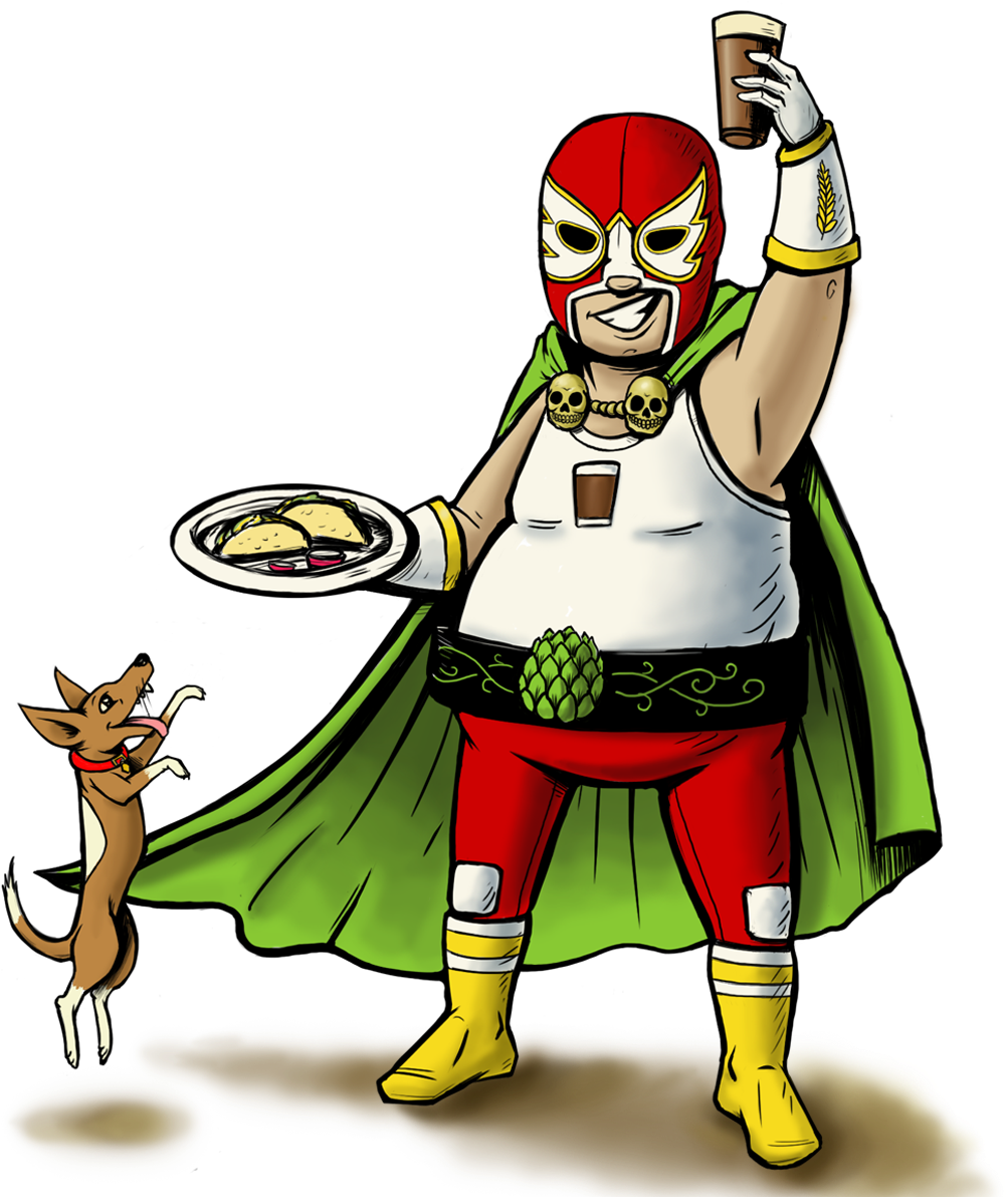 Luchador[1] - Luchador With Taco (1200x1200), Png Download