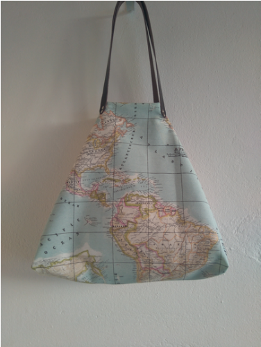 Bolso Castaña Mapa Mundi - Map (500x500), Png Download