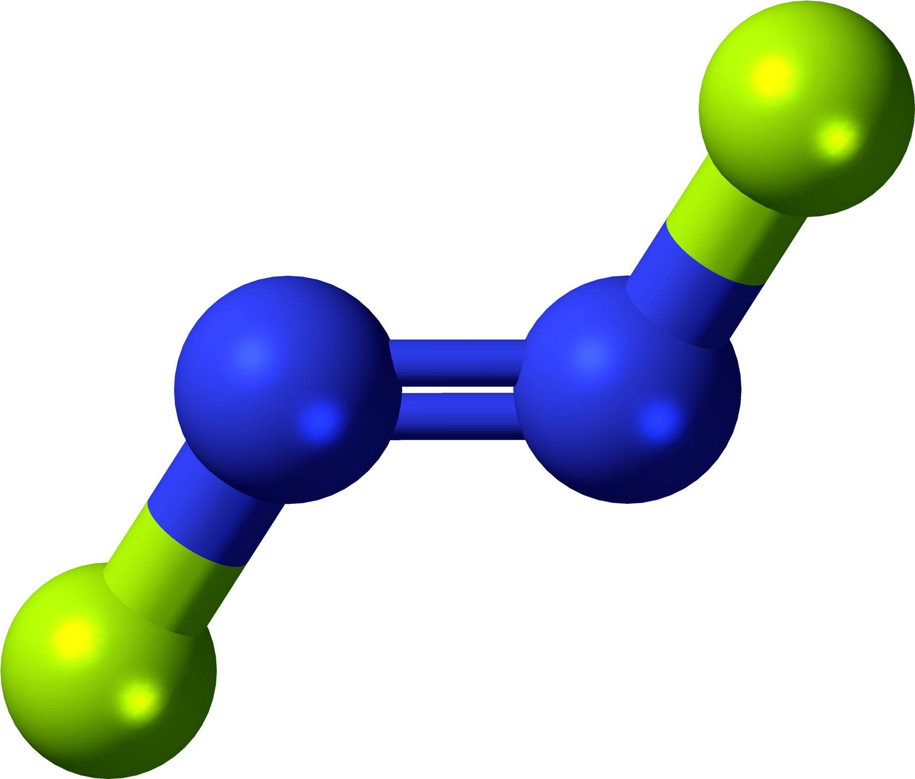 Dinitrogen Difluoride 3d Balls - Dinitrogen Difluoride (2000x1723), Png Download