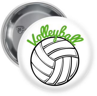 Volleyball Pin Backed Button - Custom Volleyball Pillow Case (350x350), Png Download