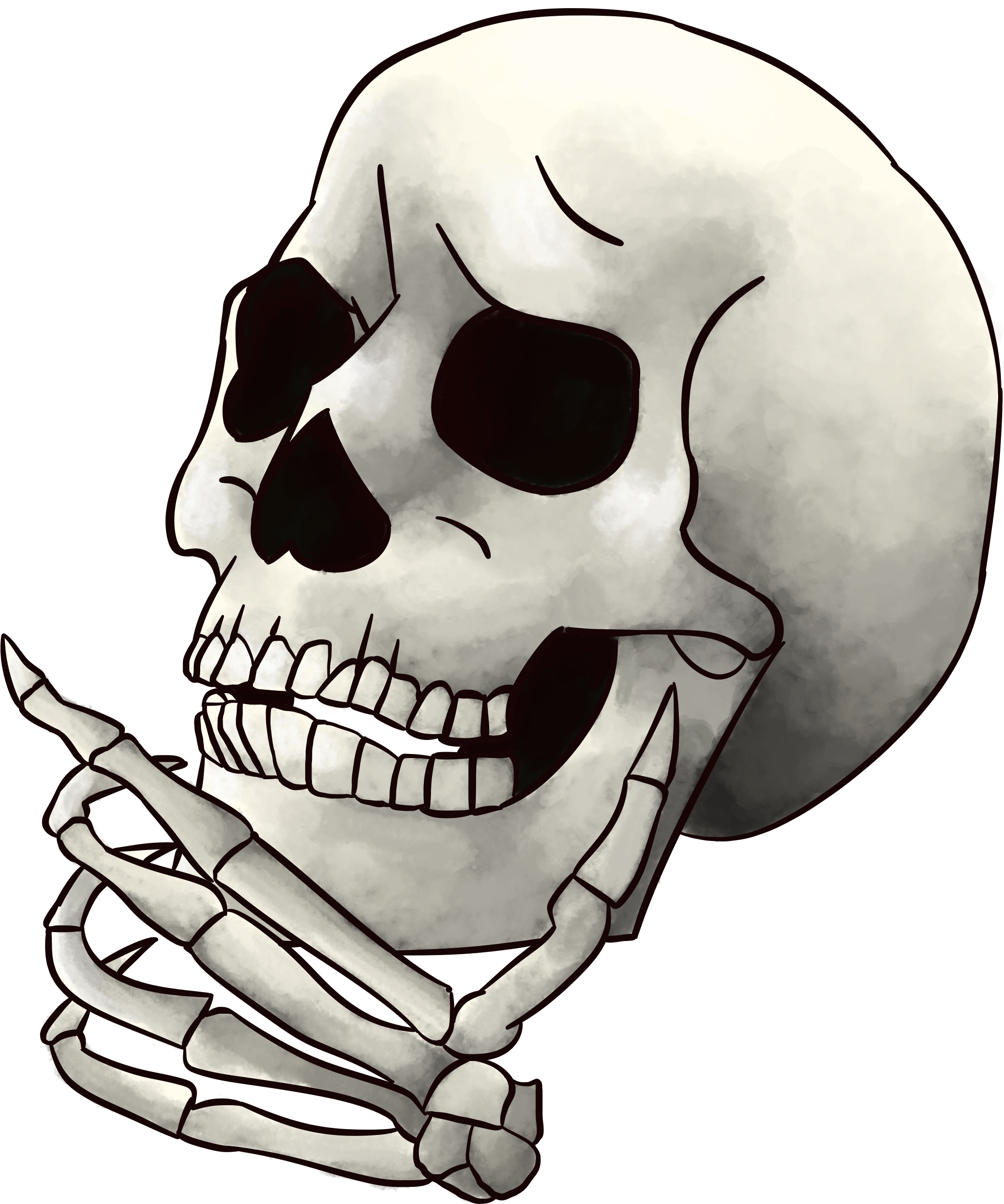 Face Bone Nose Black And White Head Jaw Skull Line - Skull (2452x2768), Png Download