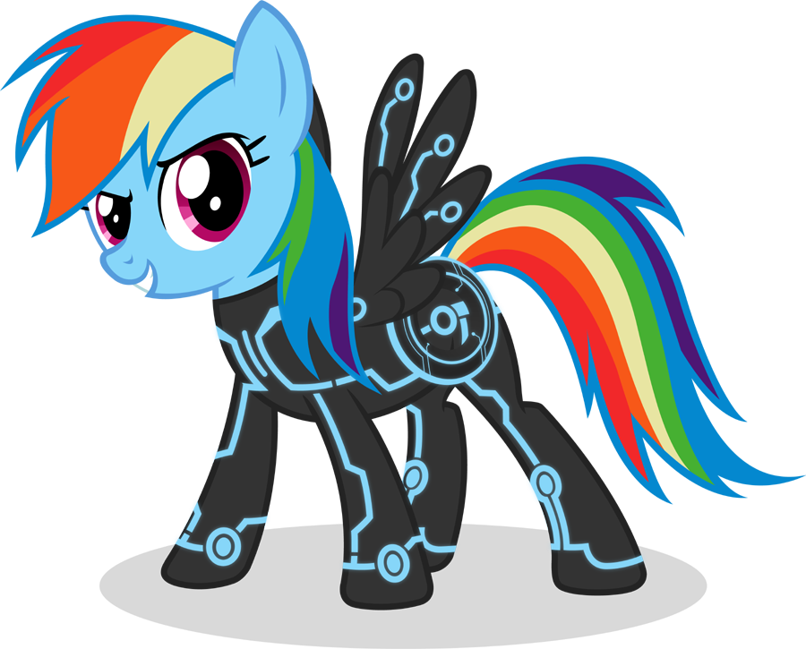 Capt-nemo, Crossover, Rainbow Dash, Safe, Simple Background, - My Little Pony Tron (900x725), Png Download