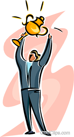 Man Holding A Trophy Above His Head Royalty Free Vector - Secret Unraveled: Opening The Secret Once (261x480), Png Download