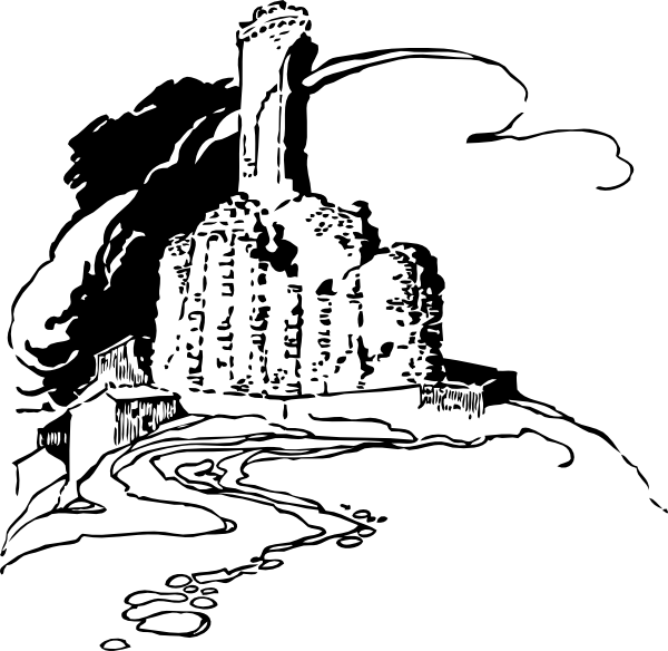 Free Vector The Trophy Of Augustus Clip Art - Castillo Blanco Y Negro Png (600x584), Png Download