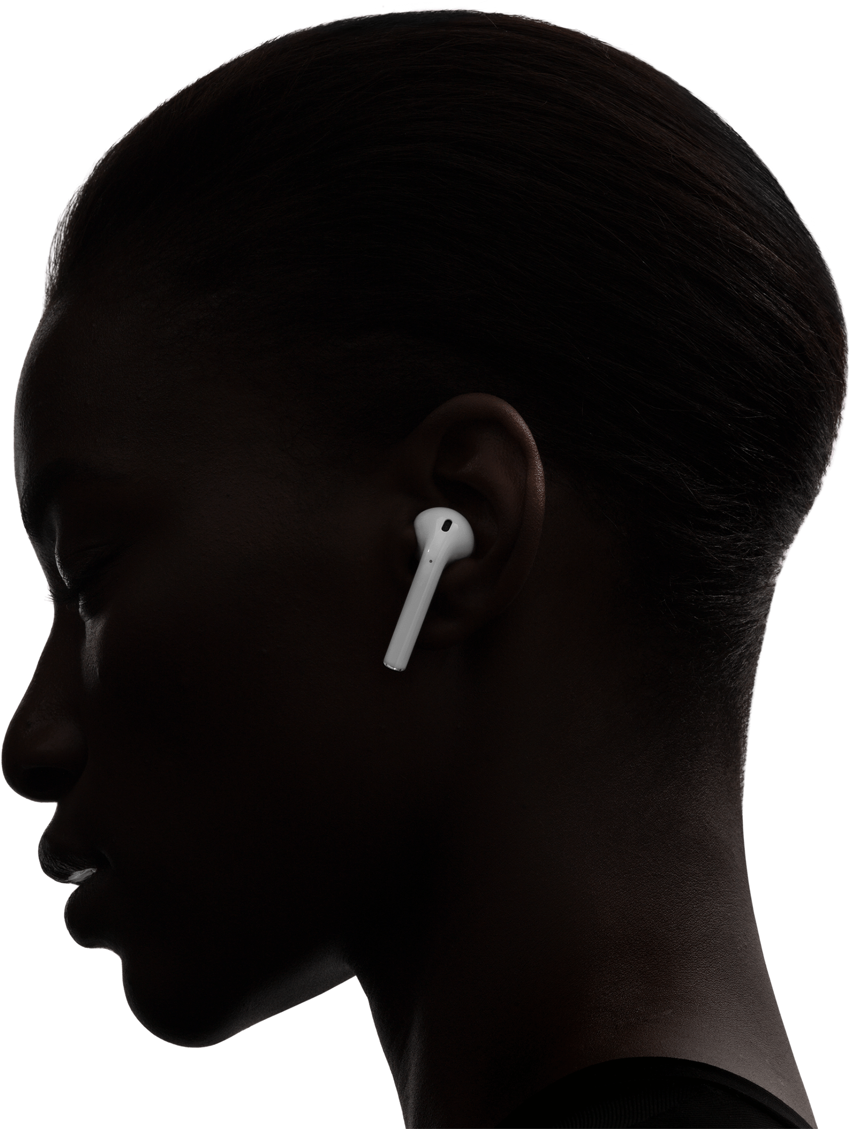 Airpods Provide Rich, High-quality Aac Audio - Apple Headphones On Person (1920x2239), Png Download