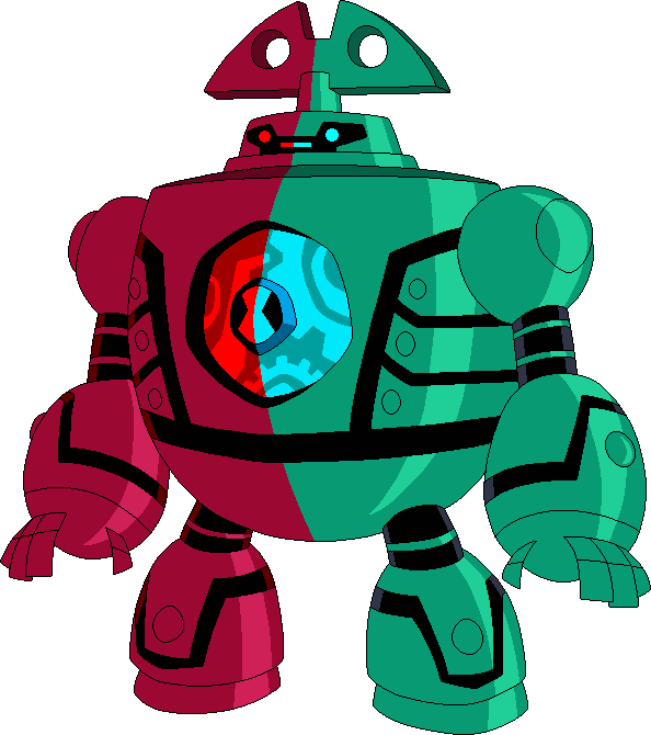 Two-face Clockwork - Blue Clockwork Ben 10 (594x670), Png Download
