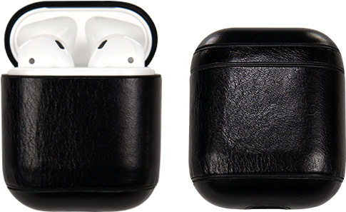 Airpod Leather Case - Elago Airpods Leather Case Black Genuine Added Brass (500x500), Png Download