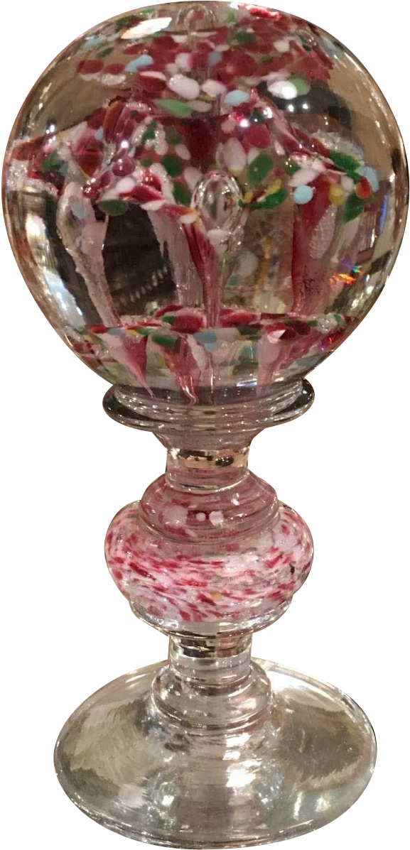 Unusual Antique Art Glass Finial Orb Paperweight Wig - Stemware (1196x1196), Png Download