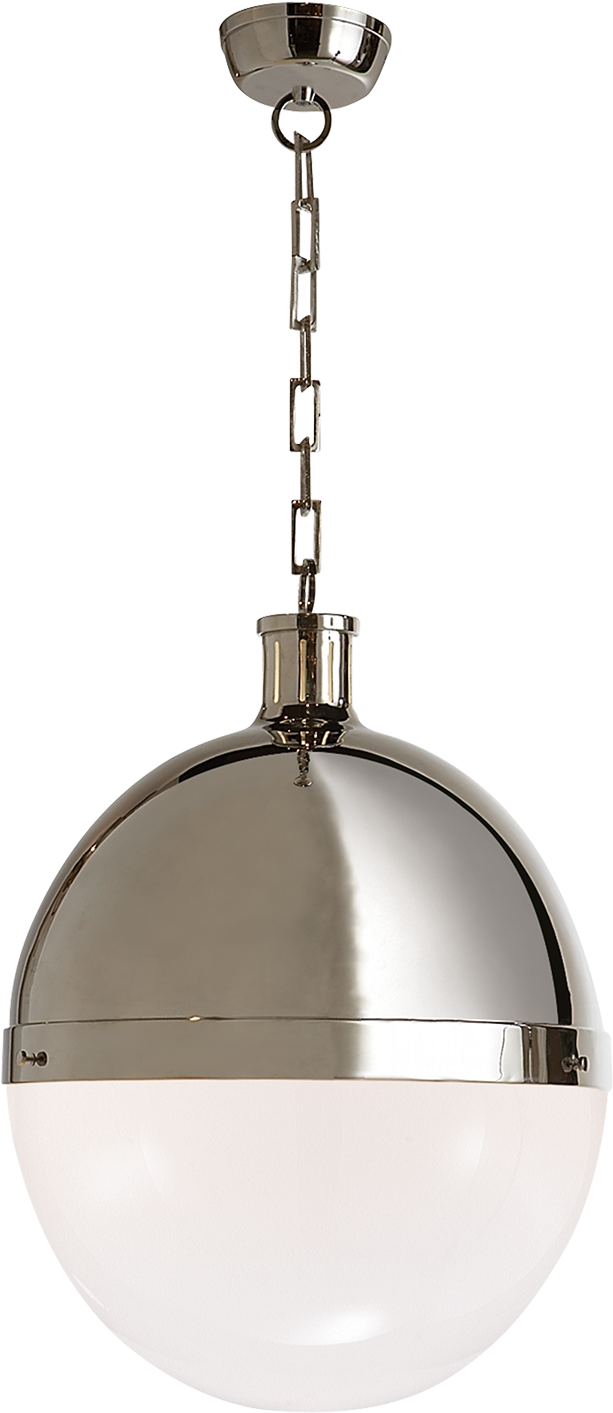 Hicks Extra Large Pendant In Polished Nickel With White - Visual Comfort Hicks 2-light Extra-large Polished-nickel (1440x1440), Png Download