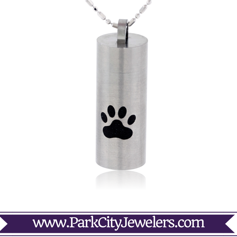 Puppy Paw Print Urn - Green Amethyst & Diamond Ring (800x800), Png Download