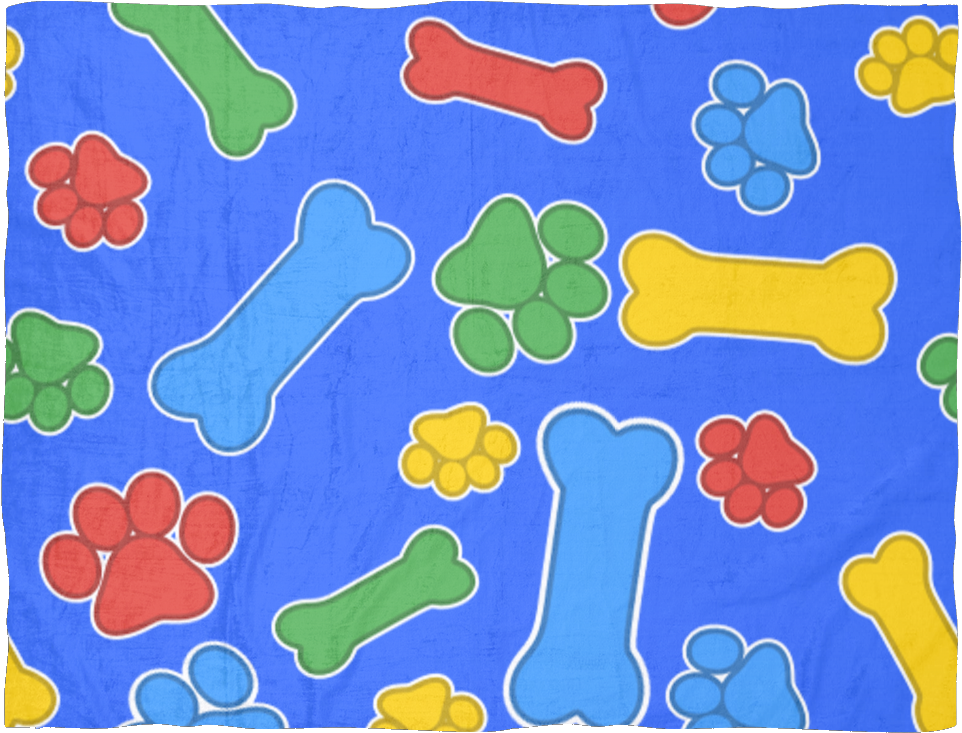 Puppy Paw And Bones Fleece Baby Blanket Blankets - Blanket (1024x1024), Png Download