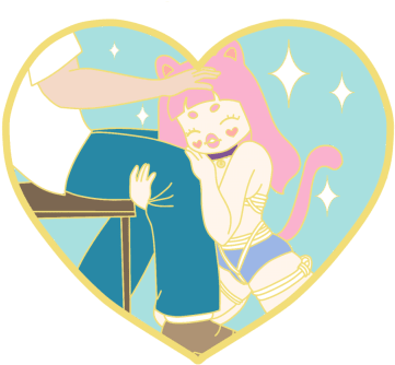 "kick Start" Pre-order Master & Neko Girl Hard Enamel - Lapel Pin (479x370), Png Download