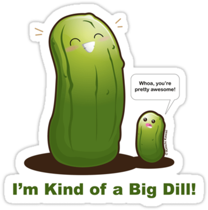 "cute Awesome Pickles" Stickers By Kimchikawaii Redbubble - Sticker (680x680), Png Download