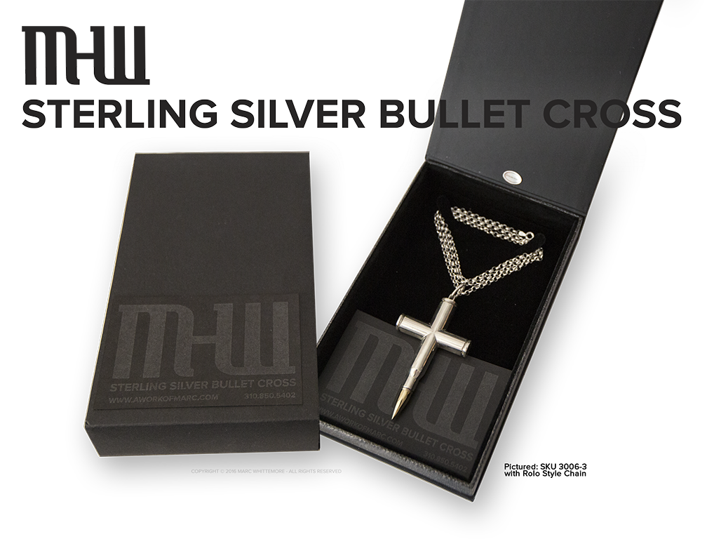 Sterling Bullet Cross Pendant Gift Set -w/ Etching - Sterling Bullet (1008x768), Png Download