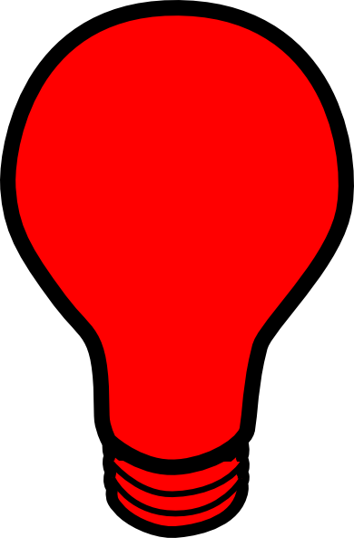 Red Light Bulb Clip Art (390x592), Png Download