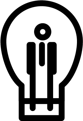 Lightbulb Outline In A Circle Vector - Incandescent Light Bulb (400x400), Png Download