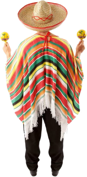 Mexican Poncho Png Download - Outerwear (366x580), Png Download