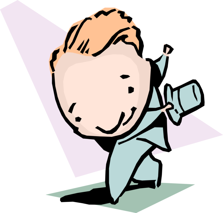 Vector Illustration Of Taking Bow Idiom Businessman - Clip Art (734x700), Png Download