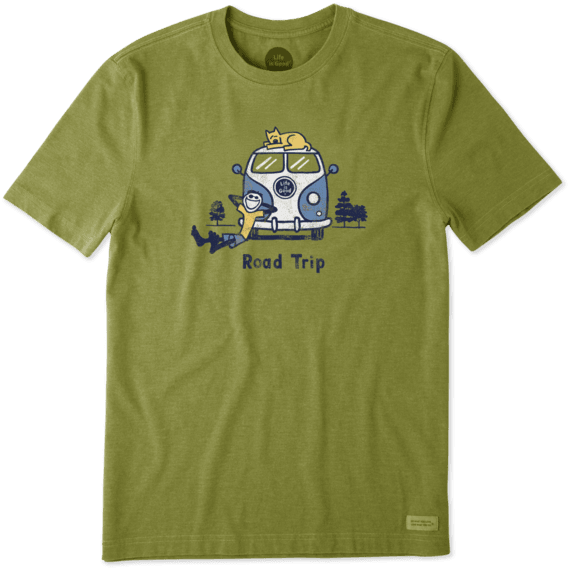 Men's Jake & Rocket Roadtrip Crusher Tee - Life Is Good Logo Shirt (570x570), Png Download