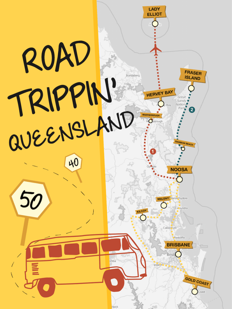 Brisbanemap - Queensland Road Trip (768x1024), Png Download