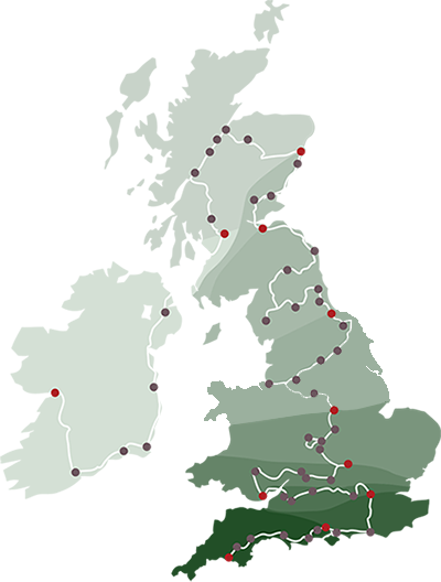 Uk Road Trip Route (400x528), Png Download