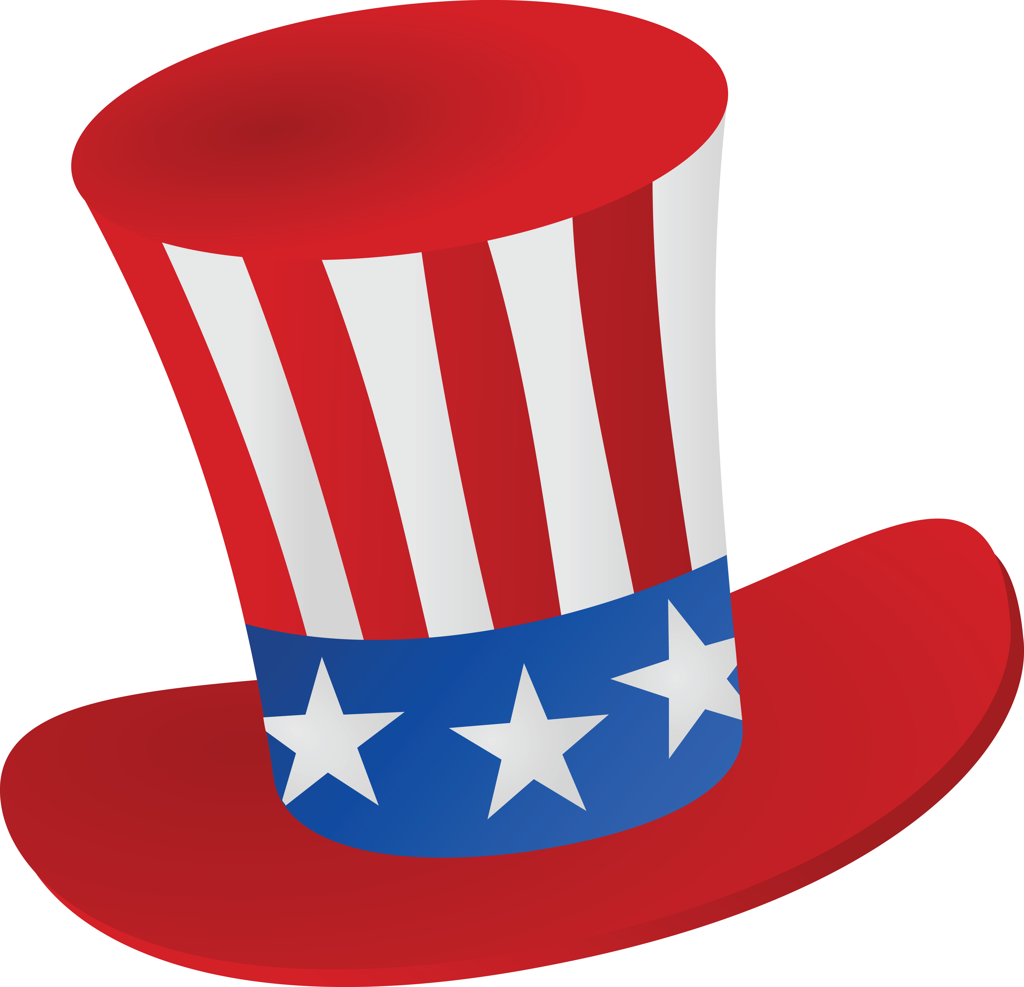 Free Clipart Of A Patriotic American Top Hat - Transparent Background 4th Of July Clip Art (4000x3858), Png Download