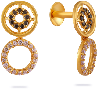 Gold Earrings- Ja5364275n - Gold (530x465), Png Download