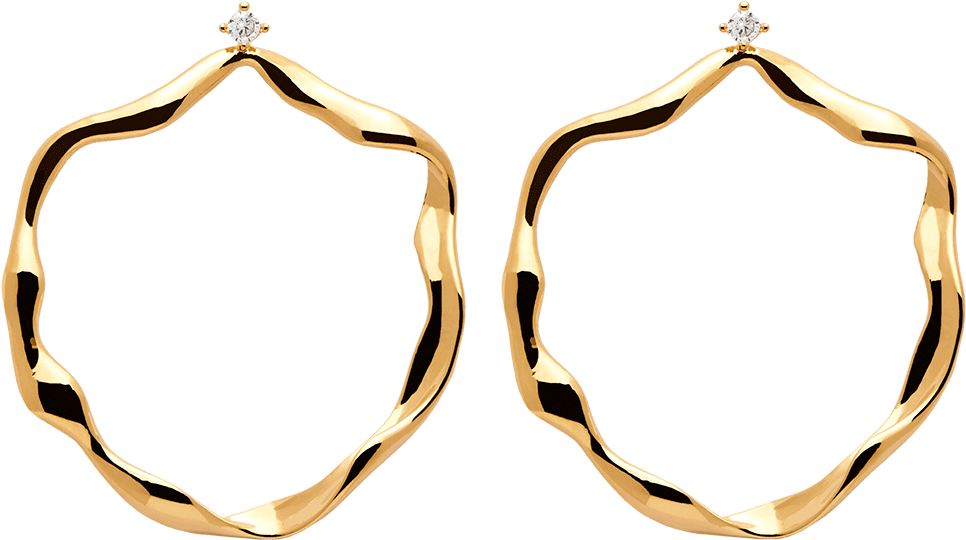 Akari Gold Earrings - Earring (1000x1000), Png Download