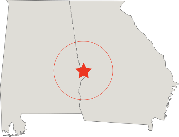 Road Trip From Columbus - State Of Georgia Outline (593x456), Png Download