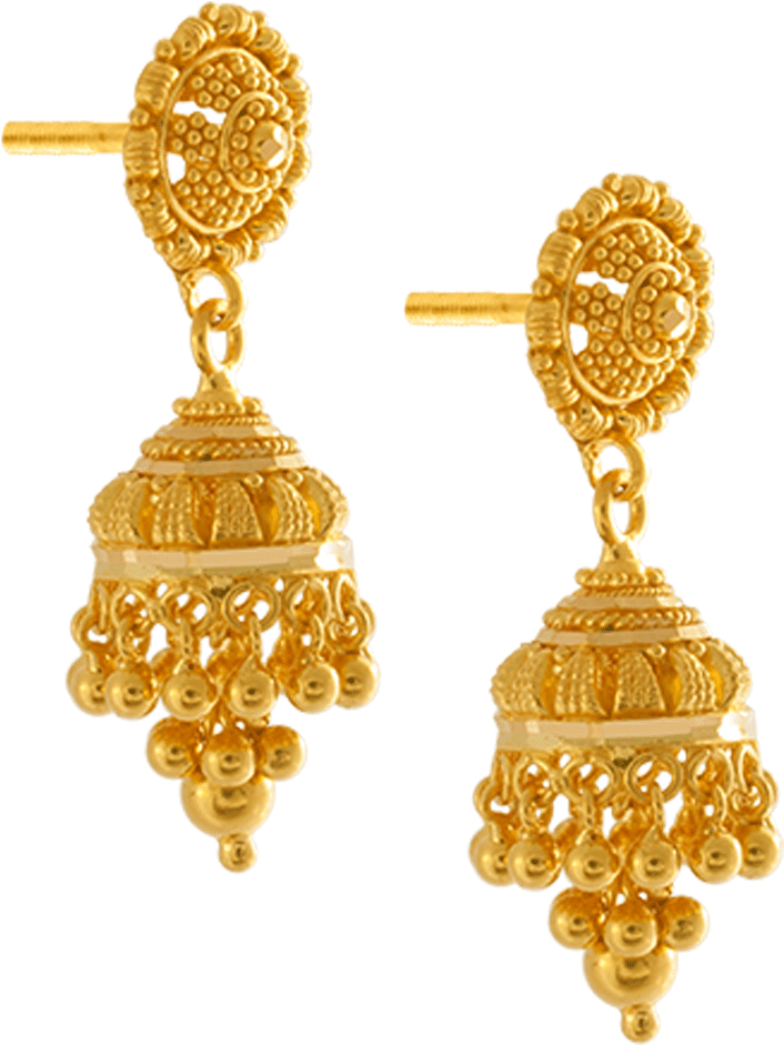 22k Yellow Gold Earrings - Pc Chandra Jewellers Earrings (1000x1000), Png Download