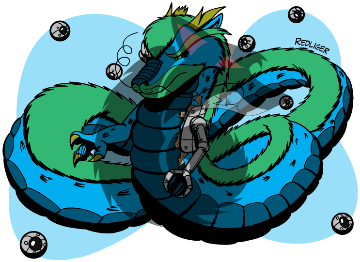 Eastern Cyborg Dragon - Illustration (750x540), Png Download