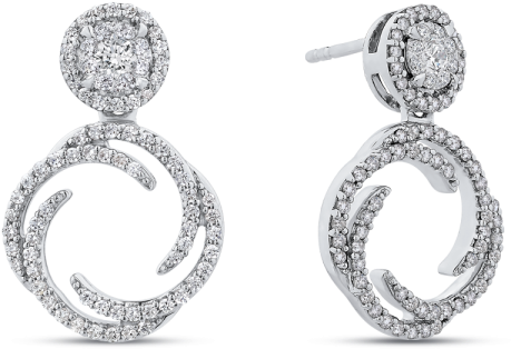 10k White Gold Earrings Ea0757t-42w - Oregon (600x600), Png Download
