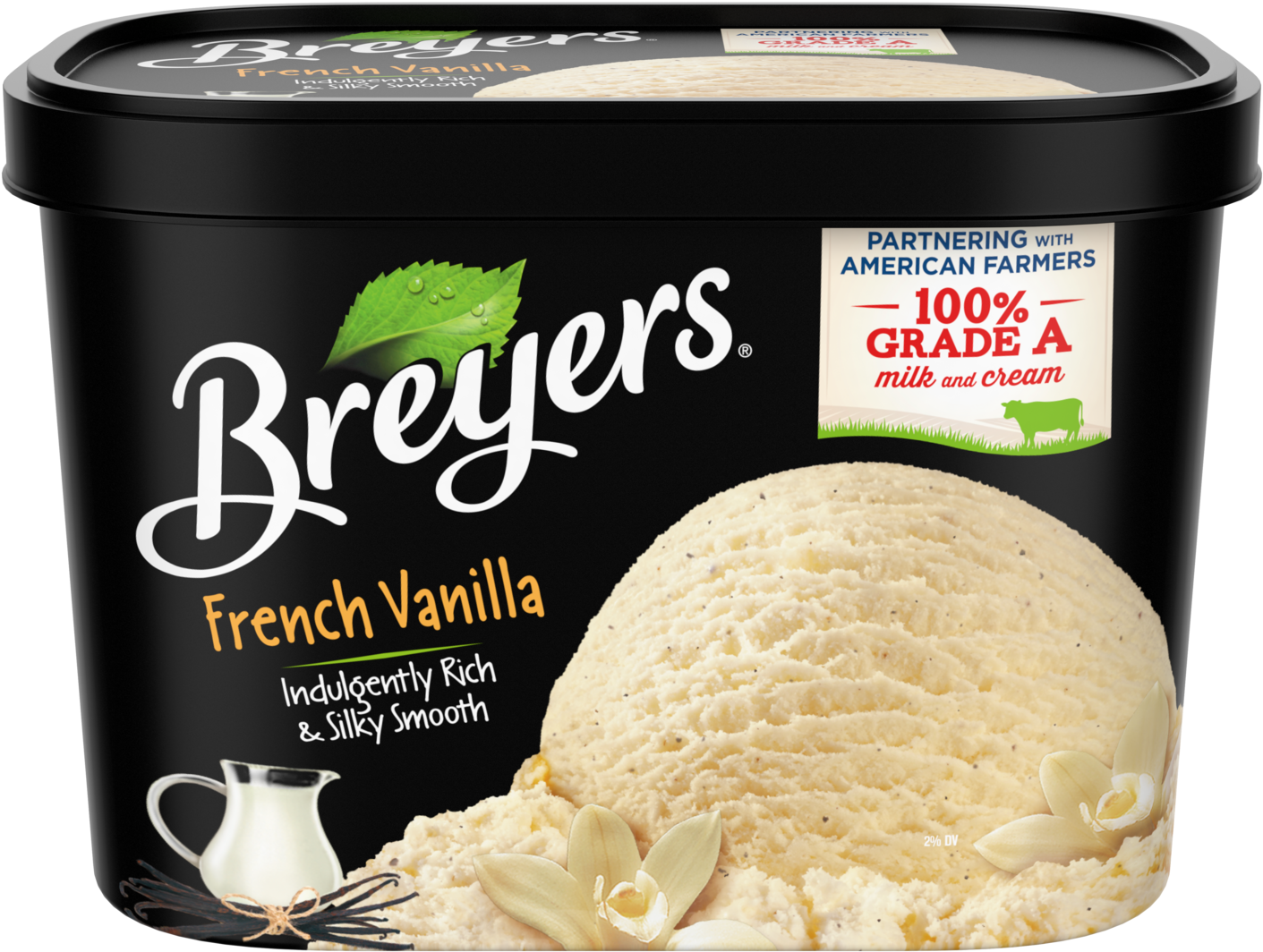 A 48 Ounce Tub Of Breyers French Vanilla Front Of Pack - Breyers Vegan Ice Cream (1500x1500), Png Download