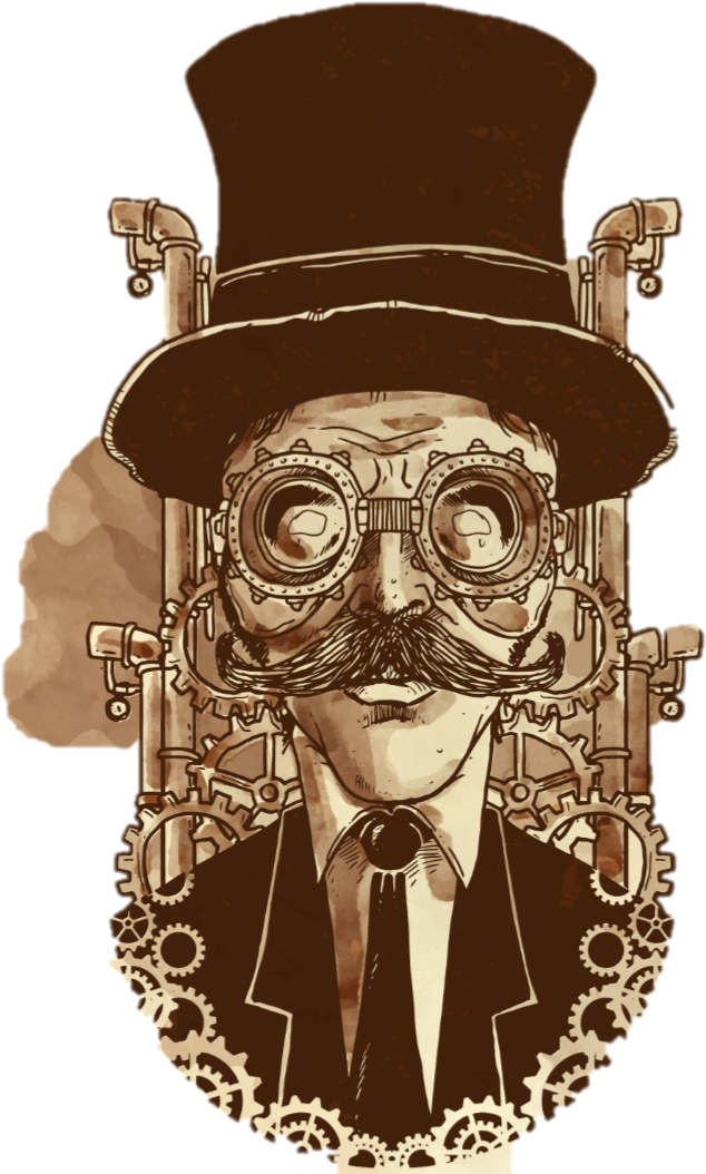 Prev - Illustration Of A Steampunk Man Lu (660x1071), Png Download