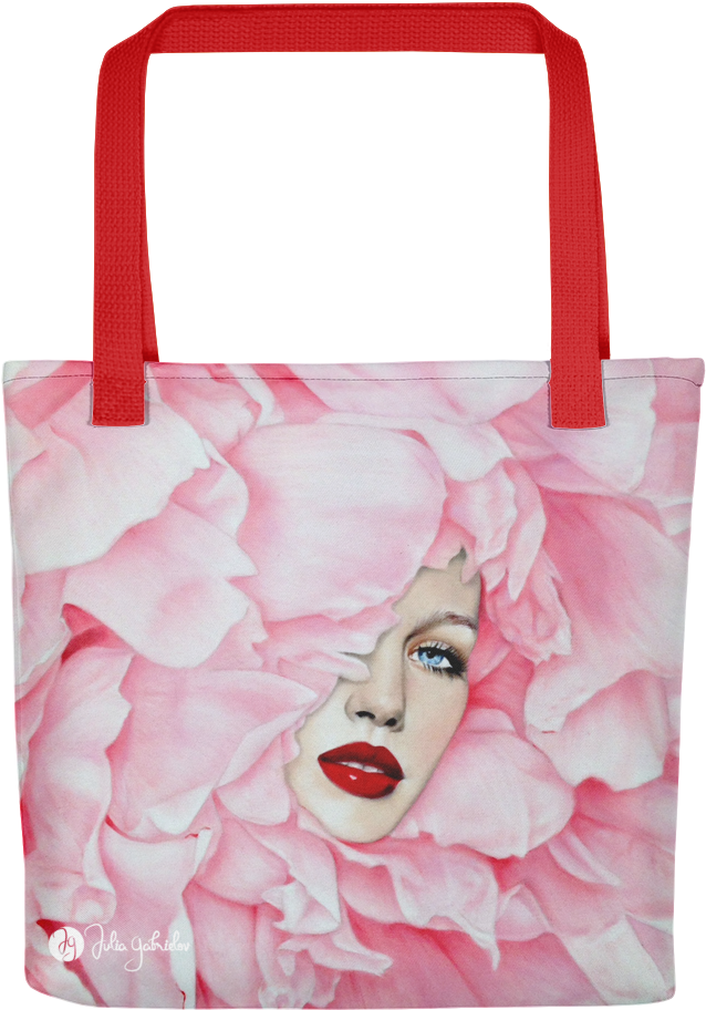 Blushing Nectar Print Tote Bag - Drawing (1000x1000), Png Download