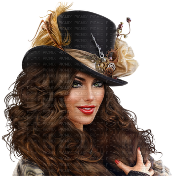 Steampunk - Tube Pin Up En Png (400x365), Png Download