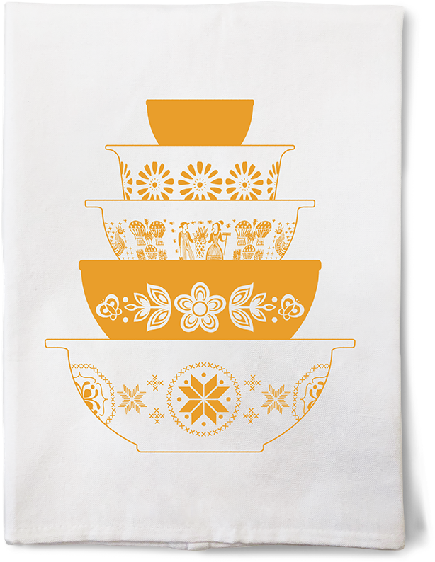 Vintage Pyrex Tea Towels (800x800), Png Download