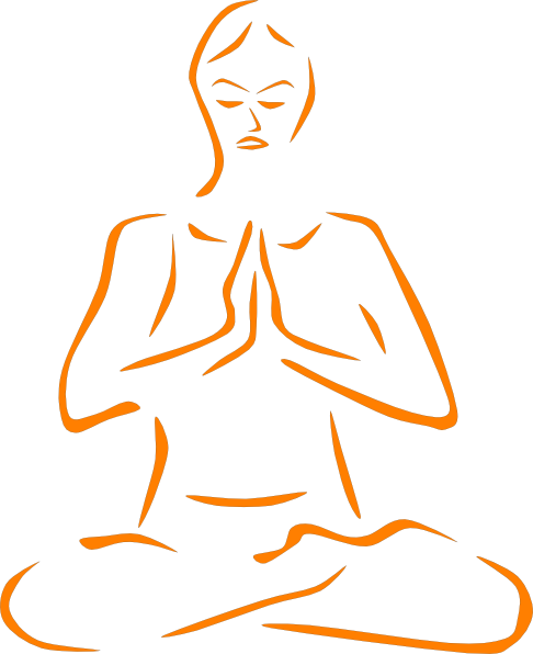 Orange Meditating Silohette Clip Art At Clker - Yoga Clip Art (486x596), Png Download