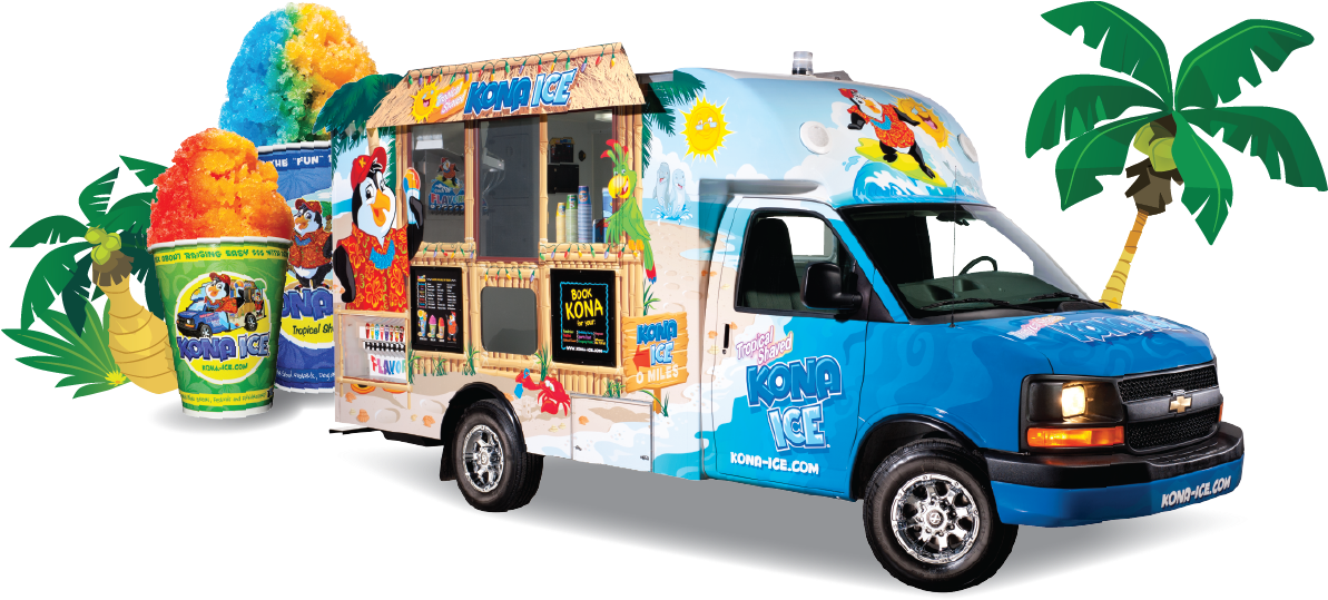 Kona Ice Truck (1192x550), Png Download