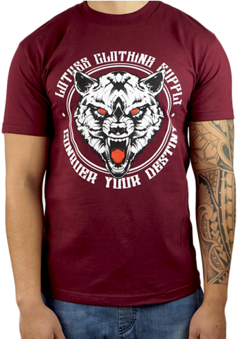 Conquer Your Destiny Wolf Tee - Tiger (369x480), Png Download