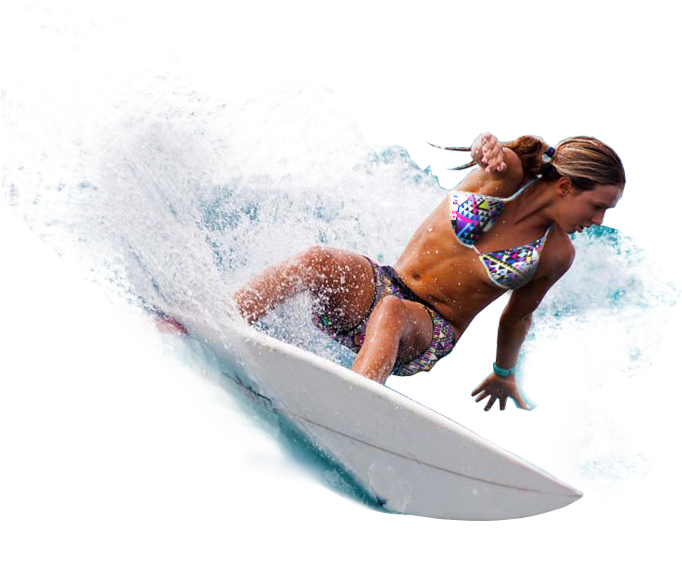 Surfer Woman Png (720x720), Png Download
