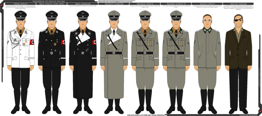 Some Of Heinrich Himmler's Uniforms (900x399), Png Download