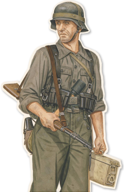 German Army Infantryman Wwii - Soldier (401x621), Png Download