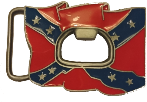 Rebel Flag Bottle Opener Buckle - Belt (498x346), Png Download